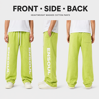 Fabricant professionnel de pantalons de survêtement streetwear personnalisés en molleton épais délavé avec cordon élastique et impression pour hommes