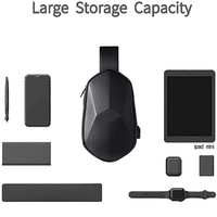 Tas Selempang EVA Hard Shell |   Tas Selempang Dada Pria Anti Air Berkualitas Tinggi dengan Pengisian Daya USB, Dapat Disesuaikan, Multi-Warna, Penutup Ritsleting