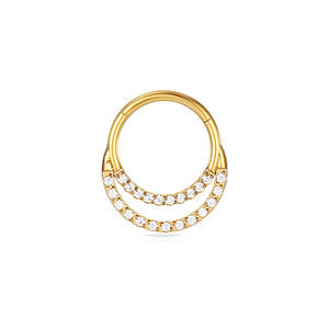 Anneau de nez en titane F136 avec boule et opale, bijou de piercing tendance pour lèvre ou téton - Product Image 3