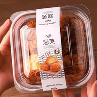 Boîte en PET à clapet transparent avec couvercle à charnière, contenants de qualité alimentaire pour noix, amandes, pistaches, dattes, fruits secs, vente en gros