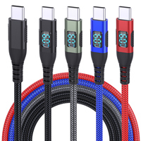 Cable de Datos USB C con Pantalla LED OEM, 60W, 480Mbps, Trenzado de Nailon, Carga Rápida PD 3A, Cable de Carga al por Mayor para iPhone 15 16