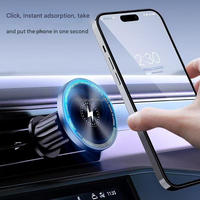 Support de téléphone magnétique à chargement rapide XK108-15 W avec LED intégrée pour tableau de bord, bureau, voiture, boîte OTP AC/DC flexible