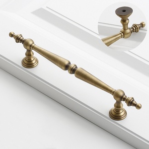 Antique Vintage Furniture <b>Handle</b> in Brass Luxury Bronze Wardrobe Door Drawer Knob with <b>Copper</b> Pulls for Kitchen Cabinets - Product Image 3
