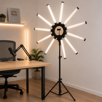 Anneau lumineux LED super lumineux de 36 pouces, 12 tubes, pliable, température de couleur réglable, 180W, pour caméra, téléphone, vidéo