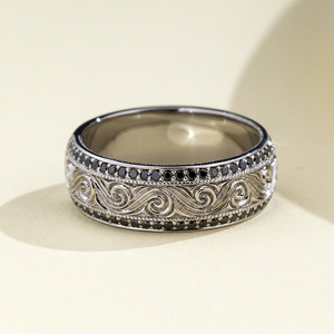 Bague de fiançailles pour femme en diamant jaune palladium taille ovale MSR-2186 - Product Image 2