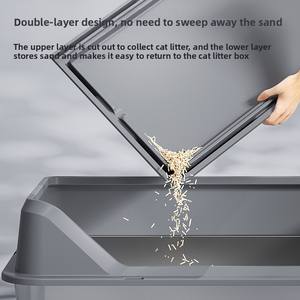 Premium 2 in 1 bağlanabilir çöp Mat çift taraflı yüzey kolay temiz plastik su geçirmez zemin koruma ev kullanımı kedi kumu - Product Image 4