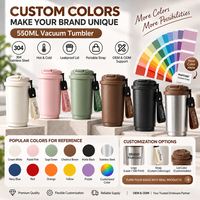 Gobelet isotherme Kingze personnalisé avec logo, 550 ml, en acier inoxydable 304, anti-fuite, pour café, vente en gros en vrac pour marques de cafés