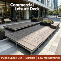 Système de terrasse en WPC à hauteur réglable pour terrasses commerciales extérieures, pelouses, bordures de piscine, mariages et scènes