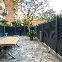 Clôture en aluminium sur mesure, panneau de clôture à lamelles horizontales noires, clôture de jardin décorative extérieure pour villa