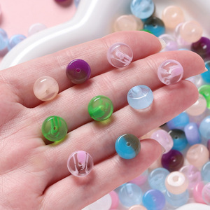 Cuentas Redondas de Resina Imitación Jade 5.5x10mm con Agujero de 1.5mm, Suministros para Fabricación de Joyería DIY, Cuentas Sueltas Planas Tipo Barril para Manualidades - Product Image 4