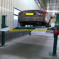 Pont élévateur quatre colonnes 3600 kg, solution de stationnement verticale certifiée CE, entraînement par vérin hydraulique de pointe