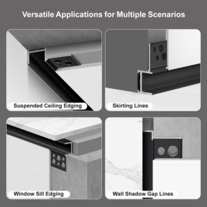 Profilé en aluminium en forme de U |   Bande de bordure pour <span class=keywords><strong>plafond</strong></span> suspendu |   Bande de séparation de joint mural - Product Image 5