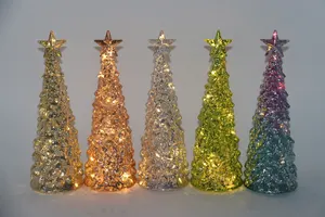 Luzes de árvore de natal acrílica coloridas led árvore de natal com luzes led