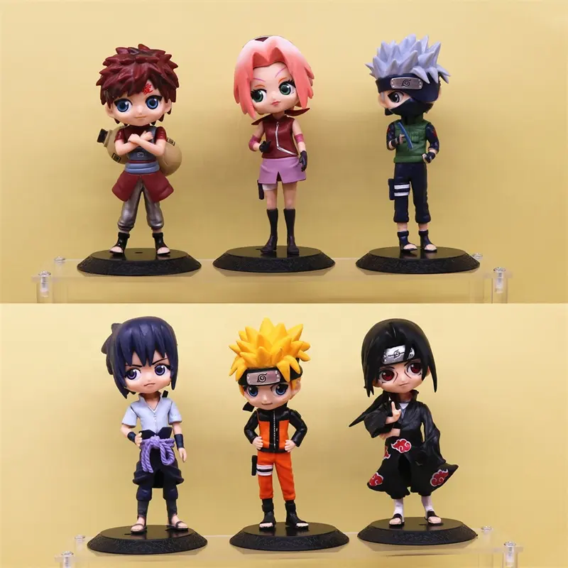 DL5406 6 Unids/set Anime Figura Juguetes Set Narutos Dibujos Animados Muñeca Japonesa Película de Dibujos Animados Lindo PVC Narutos Figura de Acción Modelo Juguetes