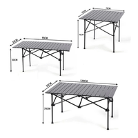 Table de camping pliante en vente directe d'usine avec sac de rangement de 54 L et sangle de serrage, table de pique-nique pliable