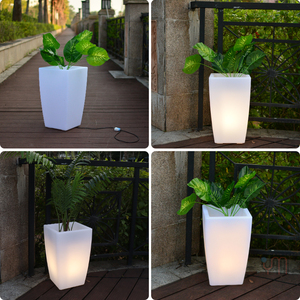 <span class=keywords><strong>Maceta</strong></span> <span class=keywords><strong>Led</strong></span> cuadrada de plástico para interior y exterior, 16 colores que cambian, luminosa - Product Image 5