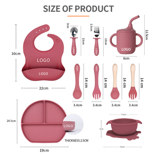 Ensemble de vaisselle pour bébé personnalisé en usine, sans BPA, avec assiette à forte succion, fourchette et cuillère - Product Image 4