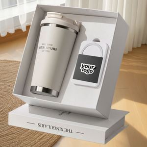 2-in-1 Practical Coffee Cup & Power Bank Corporate <b>Gift</b> <b>Set</b> with Customizable Logo Paper Material UV Printing - Product Image 1