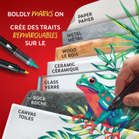 Nouveau design – Lot de 12 marqueurs acryliques à pointe pinceau, couleurs assorties, pour peinture sur roche, graffiti et pierre