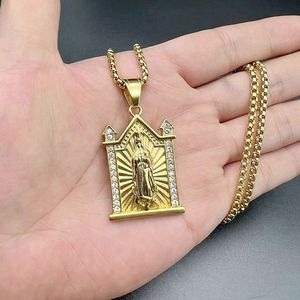 Yunnique – collier avec pendentif en diamant plaqué or en acier inoxydable, bijoux Hip Hop unisexes, cadeau - Product Image 5
