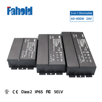 Transformateur LED AC-DC haute performance à intensité variable par triac, sortie 24V, 60W-400W, étanche IP65 pour alimentation à tension constante homologuée