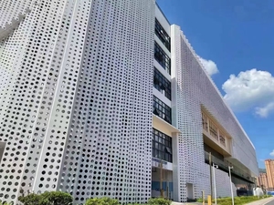 Revêtement de façade moderne personnalisé en alliage d'aluminium perforé, métal, verre, acier, pierre pour murs-rideaux - Product Image 3