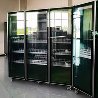 Congelador Comercial de Acero Inoxidable de 3 Puertas para Supermercado, Enfriamiento por Aire Forzado, Tanque Mecánico para Vino y Agua, Iluminación LED Vertical, Vidrio