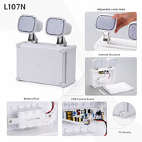 Lampu Darurat LED Tahan Air IP65 Dua Kepala Putih/Hitam Baterai Li-ion Non-Maintained Cadangan 3 Jam Cahaya Putih Dingin