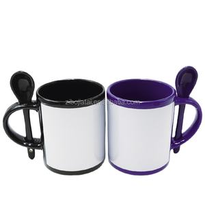 <span class=keywords><strong>Taza</strong></span> de promoción de <span class=keywords><strong>taza</strong></span> de sublimación de cerámica colorida de 11oz <span class=keywords><strong>con</strong></span> parche de caja blanca y cuchara - Product Image 1