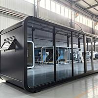 Casa Modular Aislada de Acero Galvanizado con Paneles Tallados, Estudio de Vidrio para Jardín, Cabaña Pequeña Prefabricada de 6m² para Exteriores