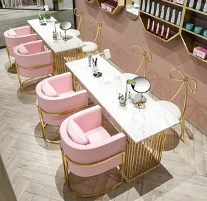 Moderno nail tavoli e sedie da tavolo Nail salone di bellezza mobili Manicure tavolo e sedie set per unghie salone di mobili