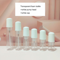 Bouteilles en plastique PET+PP beige en vrac avec pompe pour mousse nettoyante visage, disponibles en 30 ml, 40 ml, 50 ml, 60 ml, 70 ml, 80 ml et 100 ml