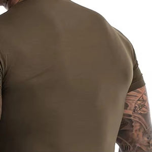 T-shirts de sport pour hommes, coupe ajustée, fitness, course à pied, vente en gros, OEM, salle de sport, entraînement, respirant, séchage rapide - Product Image 5