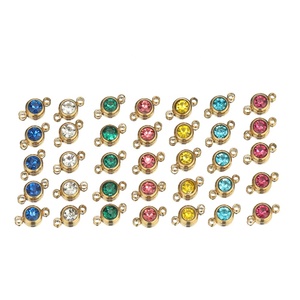 14K Gold Filled Jóias Charme conector pingente 3mm 4mm 6mm 12 Birthstone encantos da sorte Para Fazer Jóias