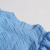 Robes pour femmes 2026 – Robe de créateur à manches bouffantes, taille plissée, col rond, tenue chic, vêtements de mode pour femmes