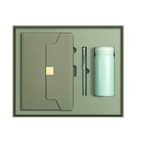 Set de cahiers A5 personnalisés de luxe Journal d'affaires rigide en PU avec stylo tasse thermos pour la promotion de l'obtention du diplôme ou l'offre de cadeaux