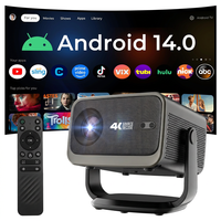 Projecteur intelligent portable 1080P pour home cinéma, source de lumière LED, mise au point automatique, prise en charge 4K, Android 14, Wi-Fi 5G intégré, 32 Go, 500 lumens
