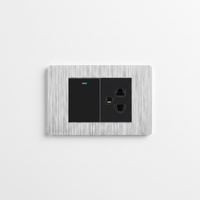 Interrupteur mural de luxe moderne blanc de haute qualité, homologué BPS, norme philippine, en verre/aluminium/PC, 16A, pour l'éclairage des escaliers
