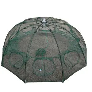 2023 Custom Design Strong 6 Holes umbrella automatic fishing trap cage fish net trap