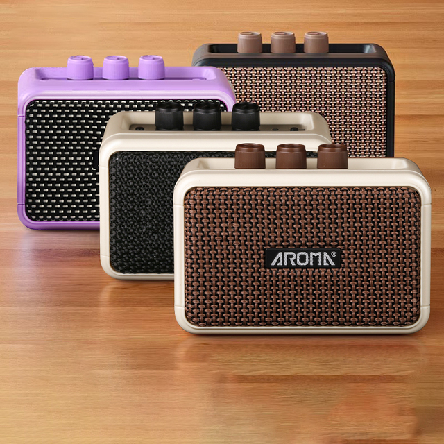 AROMA Mini Electric Guitar Amplifier AG-04  Speaker with Overdrive and Reverb Effects