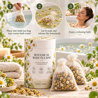 Sachets de bain botaniques personnalisés pour spa – Mélange naturel de fleurs et d'herbes : Pétales de rose, camomille, lavande, eucalyptus pour bain relaxant