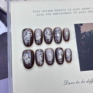 <span class=keywords><strong>Faux</strong></span> <span class=keywords><strong>ongles</strong></span> de luxe rouges avec motif feuille <span class=keywords><strong>d</strong></span>'<span class=keywords><strong>or</strong></span>, faits à la main, de haute qualité, à presser, avec effet œil de chat - Product Image 3