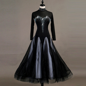 Diamantes de imitación de la competencia de baile vestidos para las <span class=keywords><strong>mujeres</strong></span> Sexy estándar bailar el vals Tango moderno baile vestido - Product Image 2
