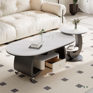 Muebles de Diseño para el Hogar, <span class=keywords><strong>Mesa</strong></span> de <span class=keywords><strong>Centro</strong></span> Cuadrada Personalizable, <span class=keywords><strong>Mesa</strong></span> de Café Blanca de <span class=keywords><strong>Estilo</strong></span> Nórdico con Ruedas - Product Image 6