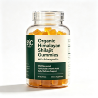 Gummies SYC BIO Shilajit de l'Himalaya 60 unités avec Ashwagandha et Acide Fulvique – Formule Végétale – Complément Quotidien pour la Vitalité au Quotidien