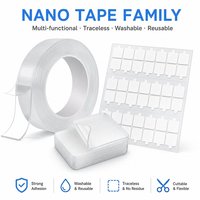 Ruban adhésif nano Aigao double face en gel acrylique transparent, amovible, lavable, sans dommage pour la maison, le bureau et la voiture