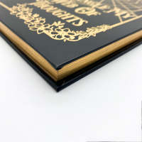 Journal Logo Personnalisable A5 Style Fashion Journal Noir Paper Board Planner Gold Edge Carnet à couverture rigide