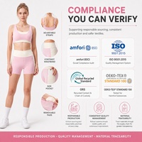 Ensemble de yoga personnalisé pour femme : Soutien-gorge de sport réglable à dos en U avec poche latérale et short cycliste taille haute pour Pilates, studio, gym, fitness et tenue de sport