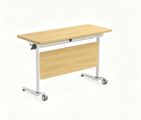 Table de conférence, tables de salle de réunion pliantes avec plateau rabattable, tables mobiles pour séminaires et formations dynamiques au bureau