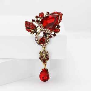 Broches de Cristal Elegantes y Lujosos, Accesorios de Alta Gama para Trajes de Mujer, Flor para el Pecho, Broches de Diamantes de Imitación para Damas - Product Image 3